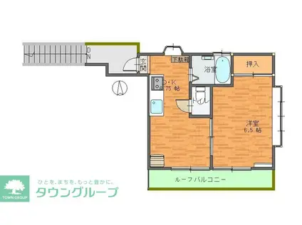 コーポヒル所沢2号館(1DK/2階)の間取り写真