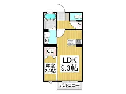 アークヒルズ夕映(1LDK/1階)の間取り写真