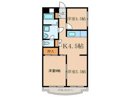 高島平芙蓉ハイツ(3K/2階)の間取り写真