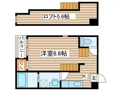 ノア東黒松(1K/1階)の間取り写真