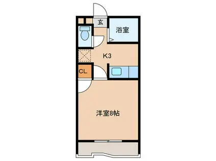 パラッツォ・S(1K/1階)の間取り写真