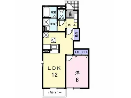 アンジュ・ベルーヴI(1LDK/1階)の間取り写真