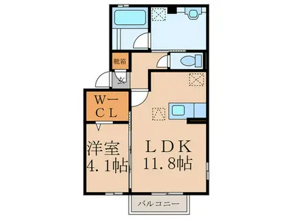 セジュール・AN(1LDK/1階)の間取り写真
