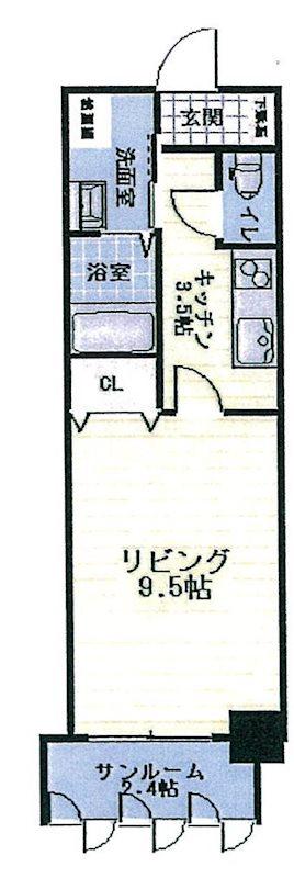 アーツ本庄(1K/3階)の間取り写真