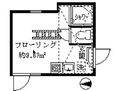 フェリスコア(ワンルーム/1階)の間取り写真