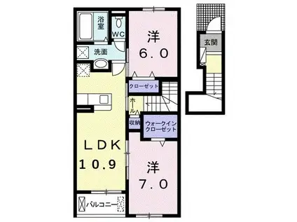 エンゼル ハート(2LDK/2階)の間取り写真