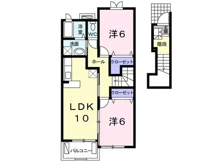 ヴィクトリーIII(2LDK/2階)の間取り写真