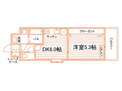 LUMINIOUS・ST(1DK/1階)の間取り写真