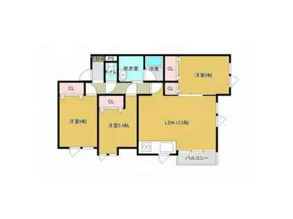 SITE EFサイトエフ(3LDK/6階)の間取り写真