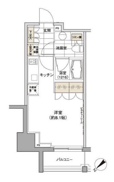 パークハビオ渋谷(ワンルーム/11階)の間取り写真