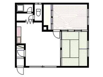 マンションヤマダA・B(2LDK/1階)の間取り写真