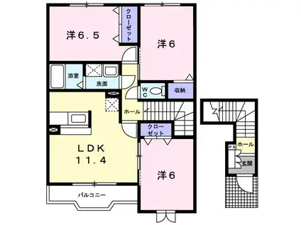 グランプレジールC(3LDK/2階)の間取り写真