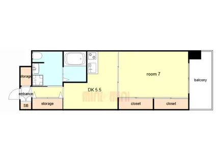 CASSIA塚本(1DK/10階)の間取り写真