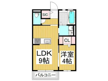 CLIMB(1LDK/1階)の間取り写真