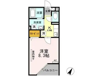 ロイヤルコートM(1K/3階)の間取り写真