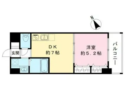 パークナードフィットなかもず(1DK/4階)の間取り写真