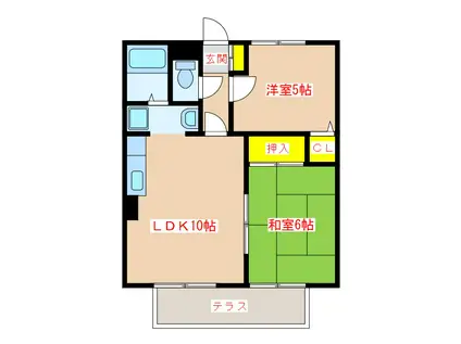 アメニティ大口(2LDK/1階)の間取り写真