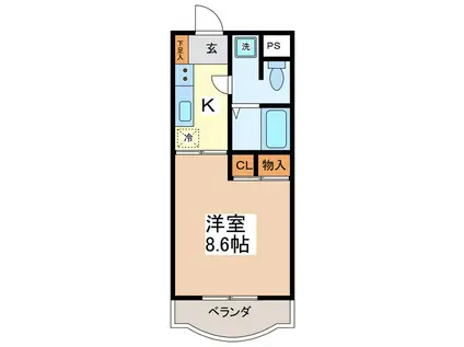 アネックス相生(1K/3階)の間取り写真