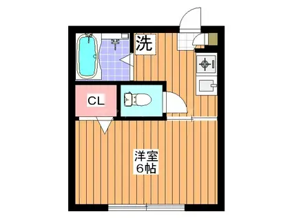 ソレーユ野本(1K/1階)の間取り写真