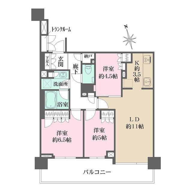 ザ・パークハウス船堀テラス(3LDK/5階)の間取り写真