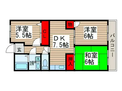 ニューコーポ高橋(3DK/3階)の間取り写真