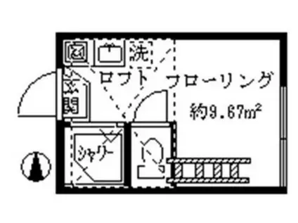 フェリスアライズ(ワンルーム/2階)の間取り写真