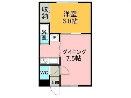 エクセル木村(1DK/1階)の間取り写真