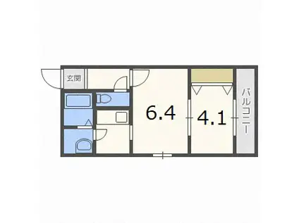 ハウスオブマーキスII(1LDK/3階)の間取り写真