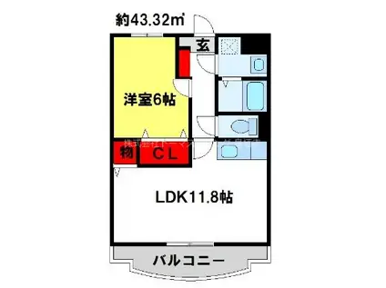 メゾンドセレナI(1LDK/1階)の間取り写真