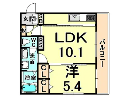 シャーメゾンヒサージュ(1LDK/3階)の間取り写真