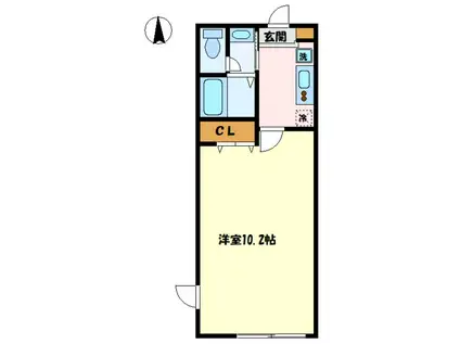 アムール新百合ヶ丘(1K/1階)の間取り写真