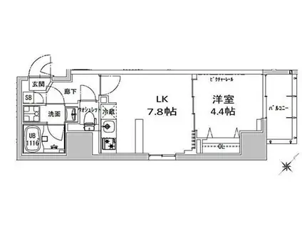 エスーレジデンス神田アバンス(1DK/7階)の間取り写真