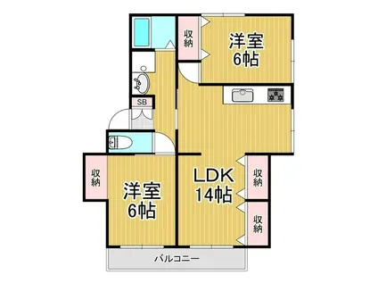 コニファーマンション岡田(2LDK/3階)の間取り写真