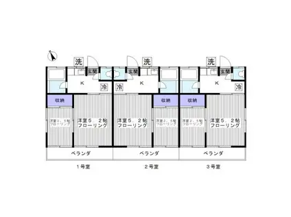 鳳栄レジデンス(2K/2階)の間取り写真