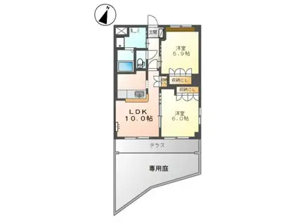 メゾン・エトワールII(2LDK/1階)の間取り写真