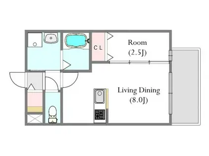 MODERN PALAZZO 長崎 CENTRAL(1LDK/6階)の間取り写真
