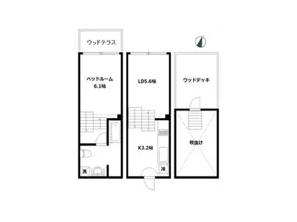 HIKESKIP FLOOR TERRACE HOUSE(1LDK/B1階)の間取り写真