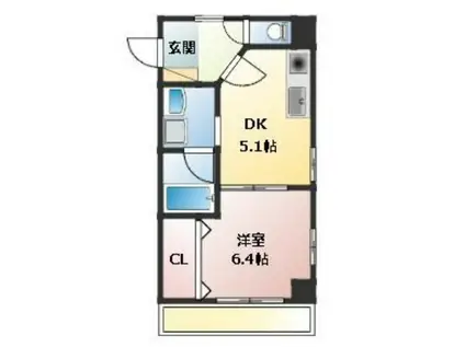 パークサイド雅(1DK/2階)の間取り写真