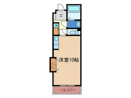 EVALよろい坂(ワンルーム/3階)の間取り写真