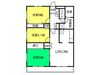 敬和レジデンス(3LDK/2階)の間取り写真