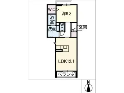 シャーメゾン レグルス(1LDK/3階)の間取り写真