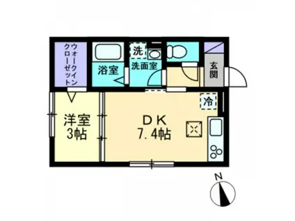 クラージュ A(ワンルーム/1階)の間取り写真