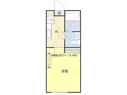 K-FLAT(1K/1階)の間取り写真