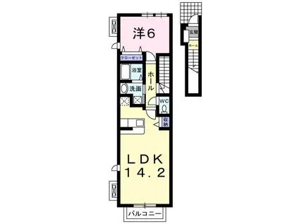 セントラーレ パルク壱番館(1LDK/2階)の間取り写真