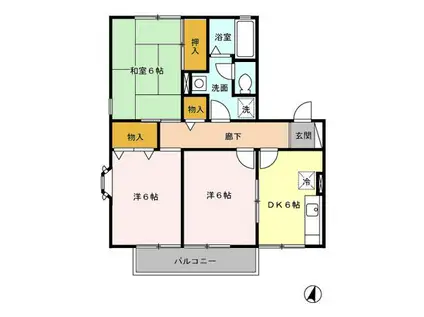 アーバンヒルズI(3DK/2階)の間取り写真