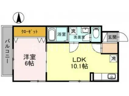 トレーデ(1LDK/3階)の間取り写真