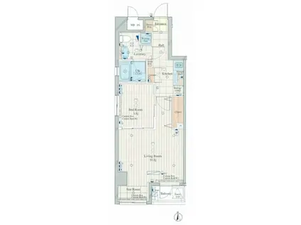 エスアール自由が丘(1LDK/2階)の間取り写真