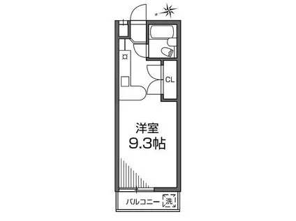 ベイコート(ワンルーム/1階)の間取り写真