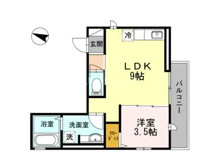 MUSE FORT(1LDK/2階)の間取り写真