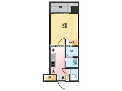 デ・クメール寺町通(1K/2階)の間取り写真